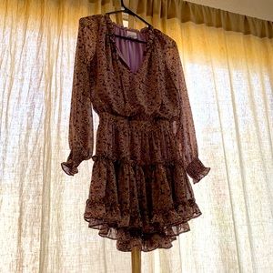 Skylar and Madison cute purple fray dress!